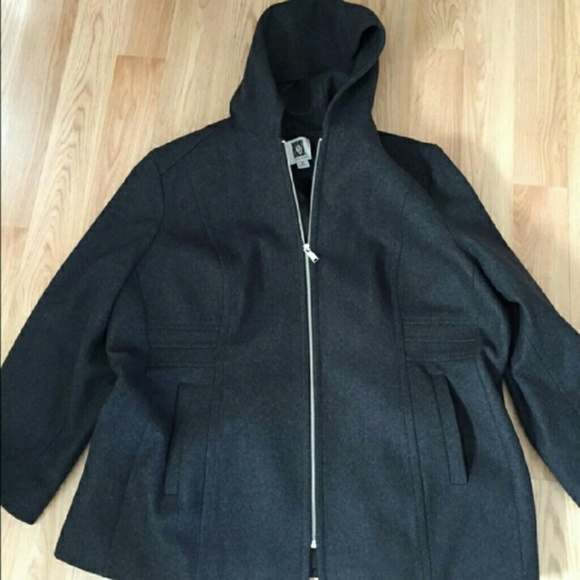 Anne Klein Jackets & Blazers - Fabulous heavy wool coat with hood plus size